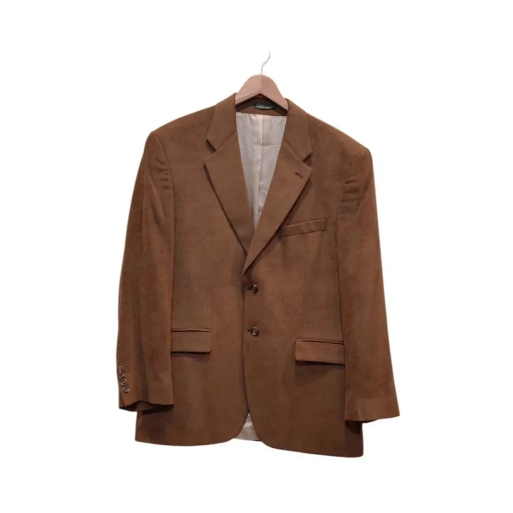 Vtg 90s LRL Lauren Ralph Lauren 2-Button Faux Suede Sport Coat 42R Blazer Preppy